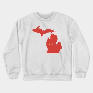 Big Rapids College Michigan Star on map Crewneck Sweatshirt